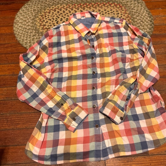 L.L.Bean Scotch Plaid Flannel Shirt. Description: The shirt is a long-sleeve, b - Picture 1 of 9